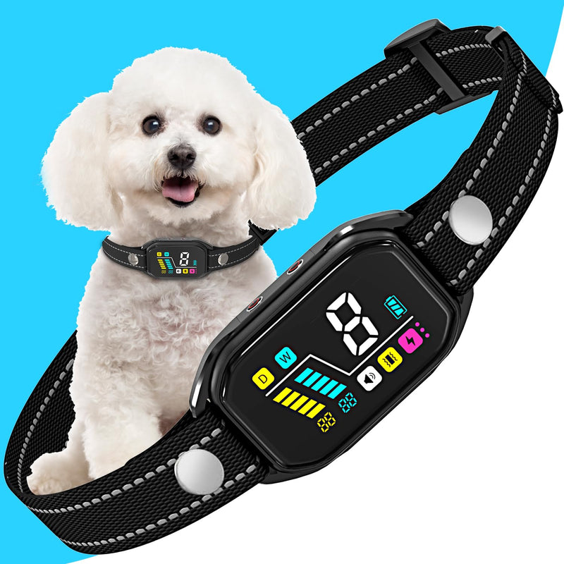 2025 New Tech Bark Collar, Dog Bark Collar for Large Medium Small Dogs Smart Barking Collar Rechargeable Training Collar IP67 Waterproof with 8 Adjustable Sensitivity Beep Vibration - BeesActive Australia