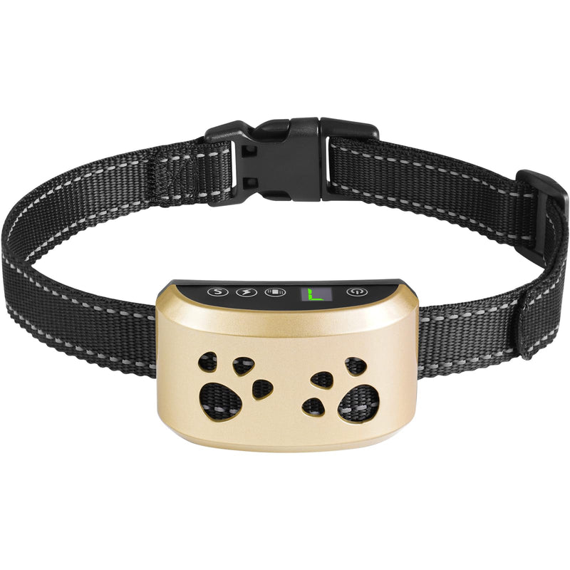 Dog Bark Collar, Svtrat Smart Bark Collar for Small Medium Large Dogs Anti Bark Collars with 4 Training Modes and 7 Level Sensitivity, Barking Collar Gold - BeesActive Australia