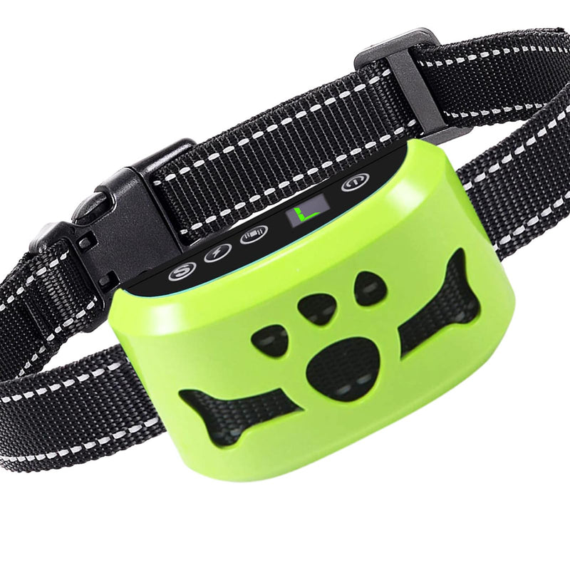 Dog Bark Collar, Anti Bark Collars for Large Medium Small Dogs with 7 Level Sensitivity Adjustable and 4 Stop Barking Modes, Rechargeable Bark Collar No Shock for Dogs with Beep Vibration Shock yellowgreen - BeesActive Australia