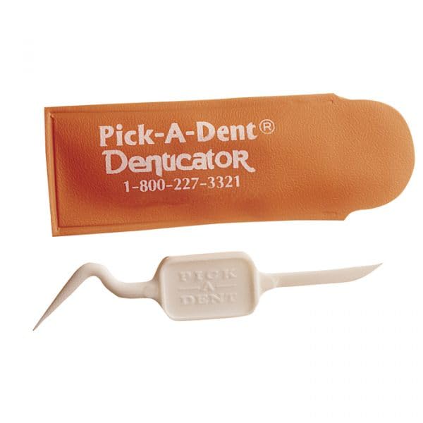Pick-A-Dent Denticator Reusable Dental Picks, Double-Ended Interdental Plaque Remover Toothpicks with Protective Sleeves, Portable Between-Teeth Cleaner, 36 Pack