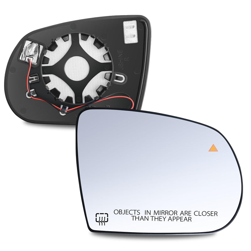 Passenger Right Side Mirror Glass - Compatible with Jeep Vehicles - Compass 2017-2025, Cherokee 2014-2023, with Heated/Blind Spot Detection, without Auto Dimming, Replace# 68368582AA Passenger Side