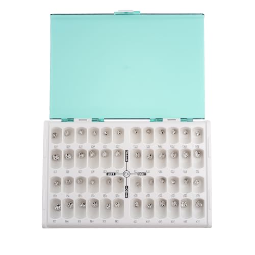 48Pcs/Box Kid Crowns Preformed Metal Crown Stainless Steel Temporary Crowns Orthodontic Material Therapy Tools