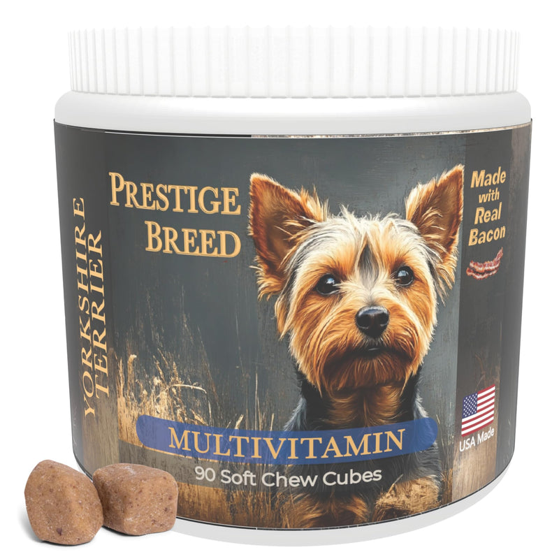 Multivitamins, Balanced Nutrition for Your Yorkie, 90 Count, Made in The USA with Real Bacon Yorkshire Terrier - PawsPlanet Australia