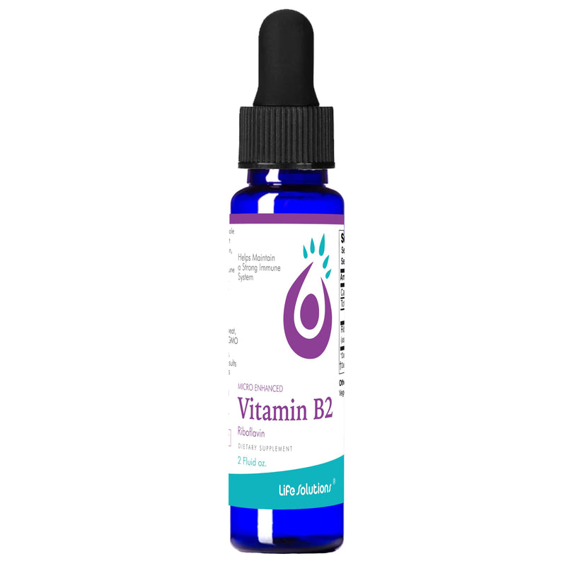 Life Solutions Liquid Vitamin B2 Riboflavin 25mg - 2 fl oz | 50mg Liquid Vitamin B2 (Riboflavin) with Rapid-Sorb technology for superior absorption & energy support.