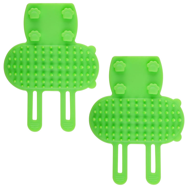 2pcs Self Cleaning Cat Brush, 2-in-1 Tickling Comb Cat Massage Brush Pet Artifact Adjustable Silicone Kitty Grooming Shedding Brush Cat Corner Scartcher Groomer for Short/Long Hair Cats Dogs (Green) - BeesActive Australia