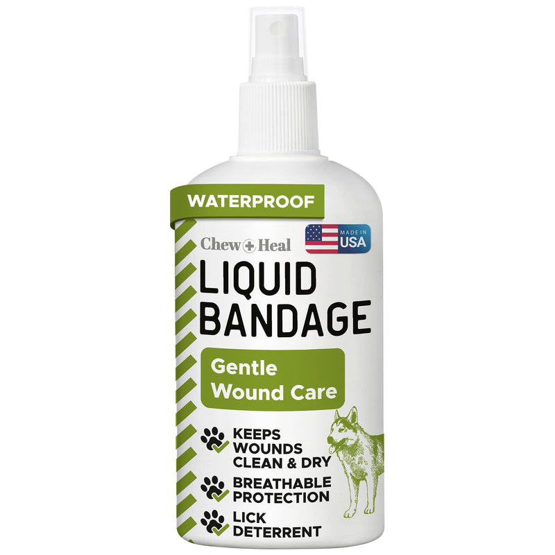 Pet Liquid Bandage for Dogs - 8 oz Spray with Aloe - Wound Care for Dogs Including Cuts, Scrapes, and Stitches - Breathable and Waterproof 8 Ounce