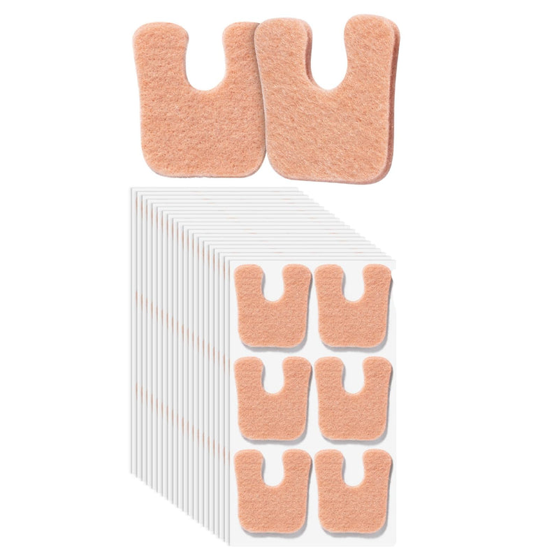 Dr. JK- Felt Callus Cushions for Feet, 120 pcs, 1/5" Thick, Beige, U-Shaped Callus Pads for Bottom of Foot, Adhesive Corn Pads for Feet - BeesActive Australia