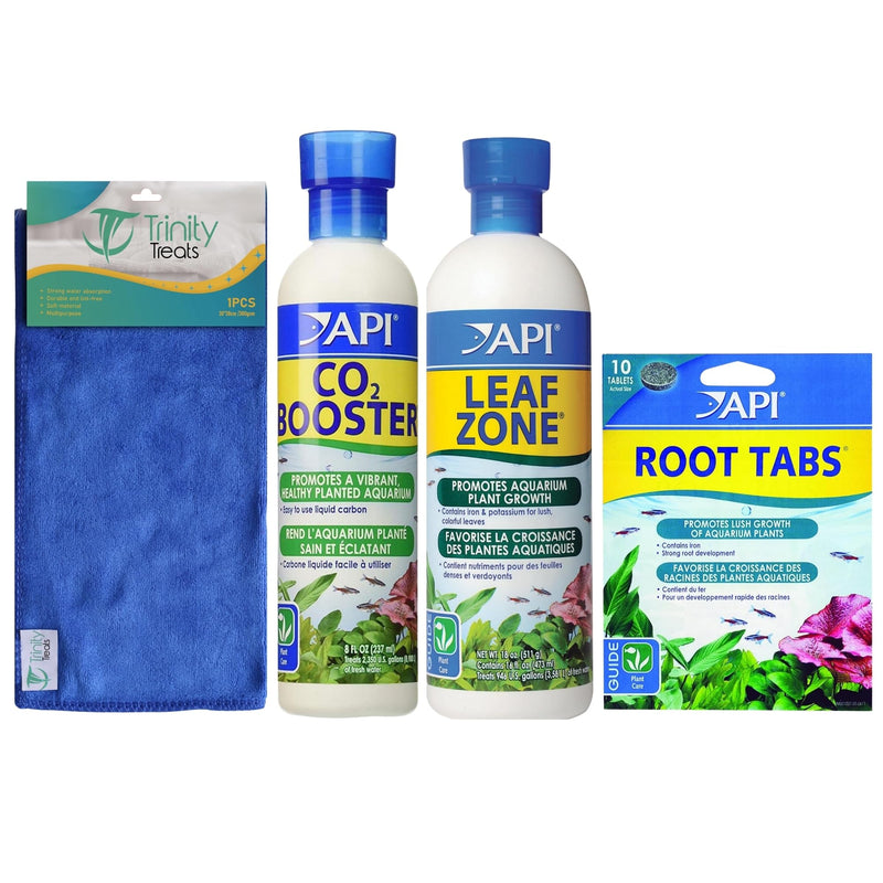 CO2 Booster 8 FL oz, Leaf Zone 16 FL oz, Root Tabs 10 CT, for Fresh Water Aquarium, Including Microfiber Cleaning Cloth (Leaf Zone, Root Tabs, CO2 Booster for Aquarium) - BeesActive Australia