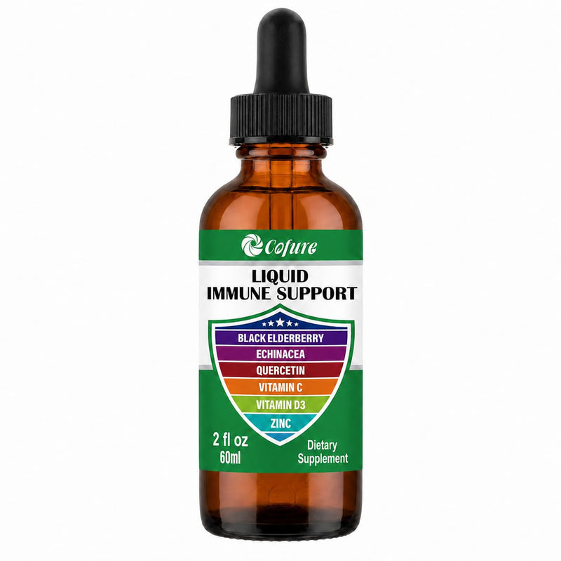 Zinc Quercetin Echinacea Elderberry Vitamin C D3 Liquid Immune Support | 6-in-1 Immune Defense Organic Drops for Adults, Vegan, Non-GMO, Gluten Free, 2 Fl Oz, 60 Servings 2 Fl Oz (Pack of 1)
