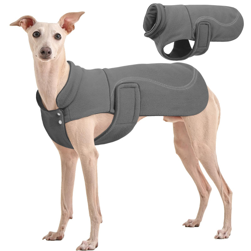 Kuoser Dog Fleece Vest, XL Dog Coat Reflective Dog Winter Jacket Warm Dog Sweater for Extra Large Dogs, Soft Dog Cold Weather Clothes Pet Turtleneck Snowsuit for Beagle,Border Collie, Grey XL X-Large (Chest: 24.4" - 29.5") - BeesActive Australia