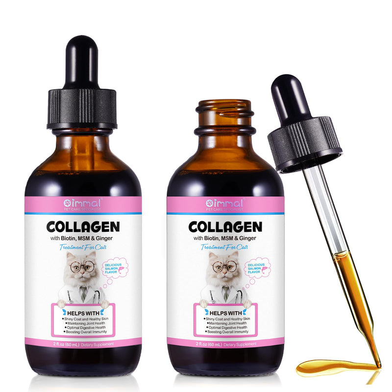 Frovetani Skin and Coat Supplement for Cats, Collagen for Dogs, Liquid Collagen Boost for Cats, Itch Relief for Cats with Allergies, with Biotin, Support Joints, Skin, Bone & Immune System 4fl.oz 2 Packs - PawsPlanet Australia