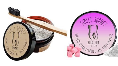 Peppermint and Bubblegum Bundle Vegan Fluoride Free Toothpaste Powder