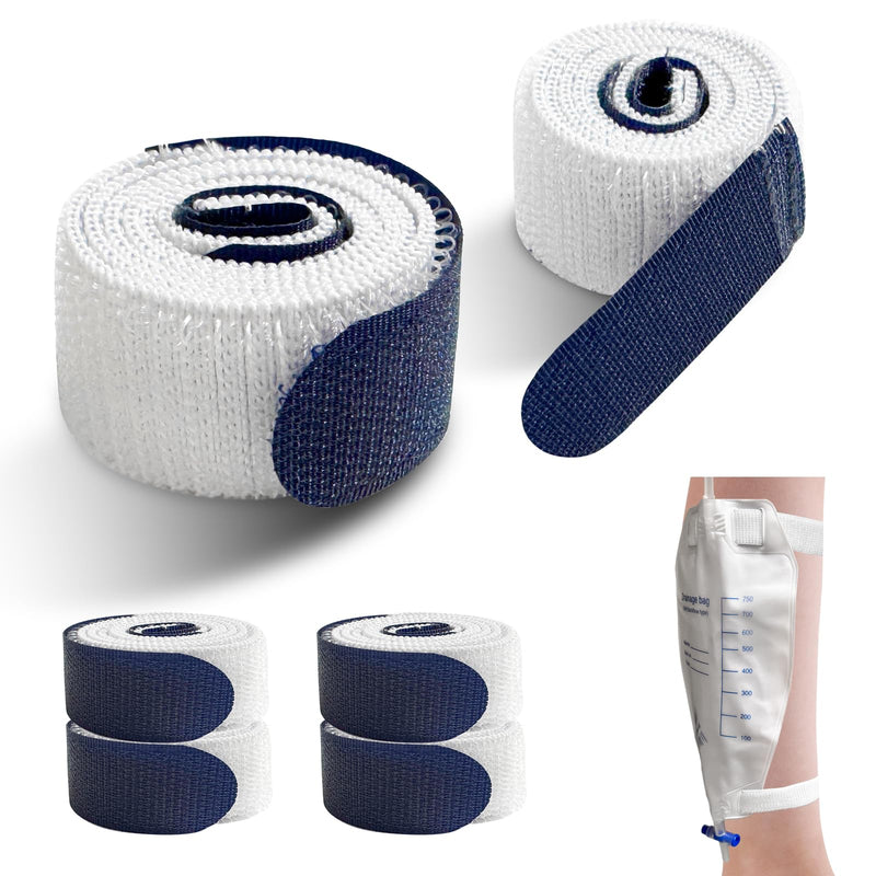 4 Packs Leg Bag Straps(Blue), Urine Drainage Bag Strap Catheter Leg Bag Straps with Soft Elastic Fabric Comfortable Silicone Grips for Men Women Blue - BeesActive Australia
