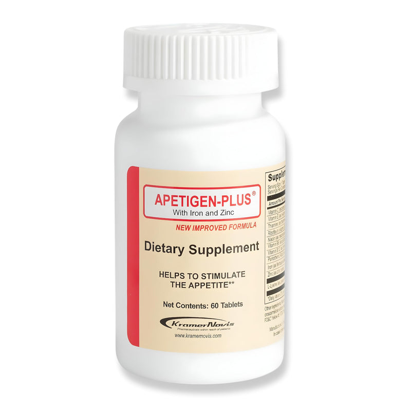 Apetigen-Plus Appetite Stimulant for Weight Gain – Multivitamin with Iron, Zinc, L-Lysine & B-Complex – Appetite Booster Tablets for Adults & Kids 12+ – Sugar Free, No Fish Oil – 60 Count