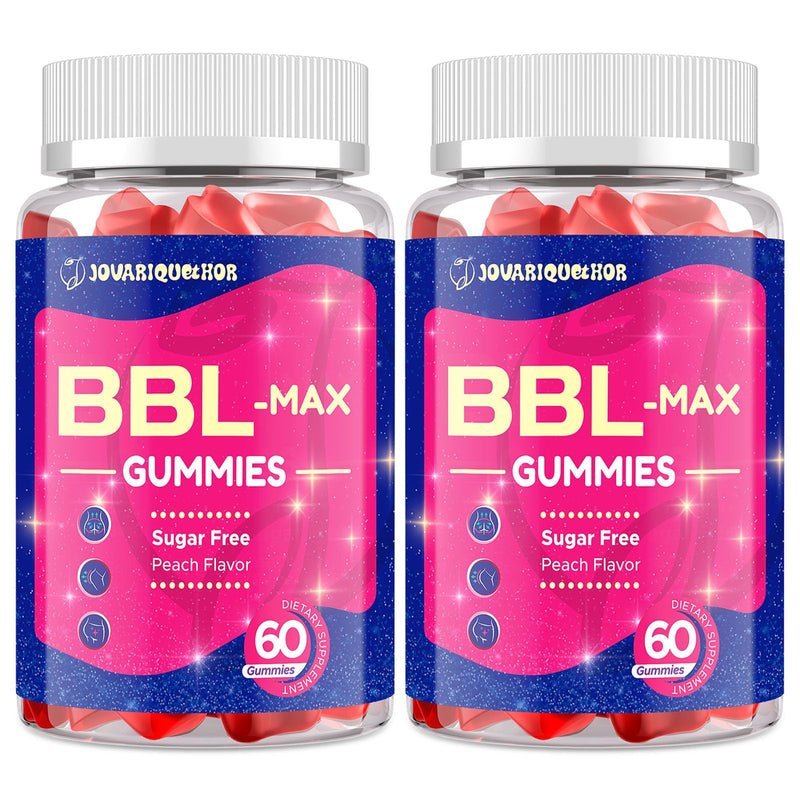 Jovariquethor Booty Gummies for Women - BBL Gummies with Multivitamins and Herbal Extracts - Peach Flavor - 120 Count 60 Count (Pack of 2)