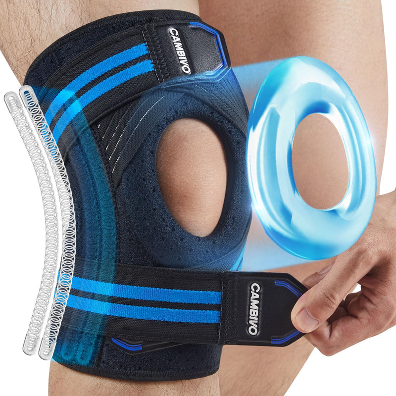 CAMBIVO Knee Brace for Knee Pain with Side Stabilizers for Women and men, Compression Knee Support with Patella Gel Pads, Relief Meniscus Tear, ACL, MCL, Arthritis -Relief Restore Series (Medium) Medium