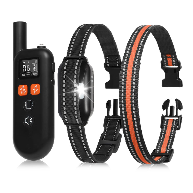 Dog Training Collar 3300FT with Remote IPX7 Waterproof Collar Rechargeable with Spare Collar for Large Medium Dogs 6-130lbs(Black) Black - BeesActive Australia