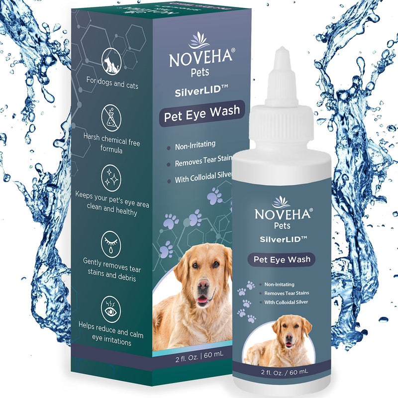 NOVEHA SilverLID Pet Face Wash for Dogs and Cats with Chelated Silver | Daily Tear Stain Remover (2 fl. oz) - BeesActive Australia