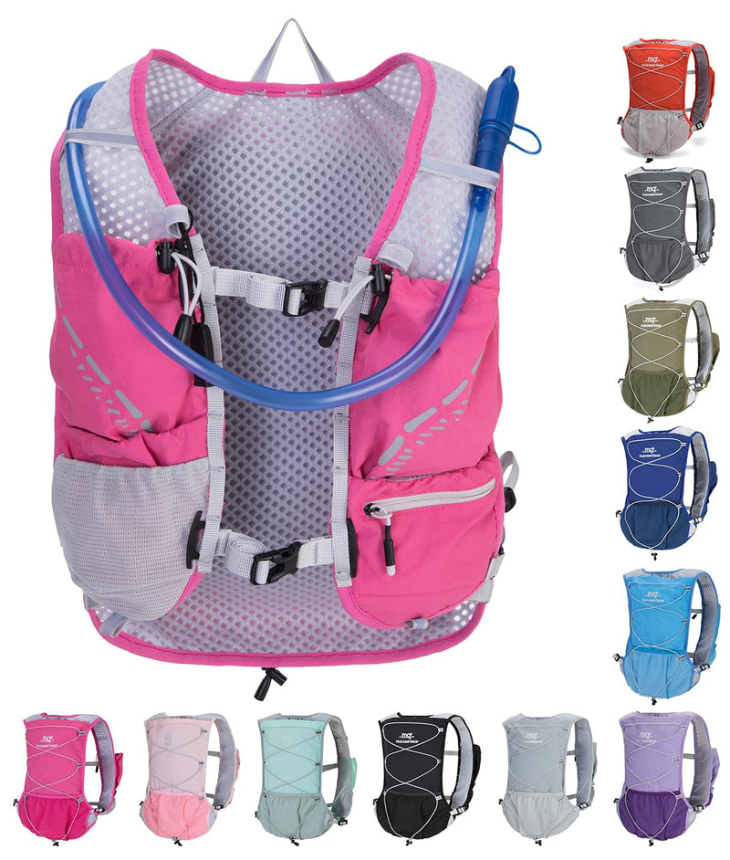 Lightweight Running Vest for Women and Men Hydration Backpack Pack with 1.5L Water Bladder Bag Running Gear Accessories for Hiking Trail Cycling Marathon Hot Pink