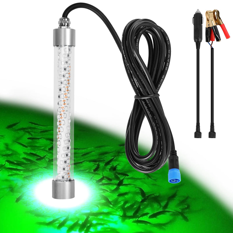 F1 12V LED Underwater Fishing Light, 100W 10000LM Green Fishing Lights for Boat Docks Kayaks at Night, Submersible Fish Attracting Light for Crappie Snook Squid Bait Catfish (16.4ft Cord) 16.4FT F1 - BeesActive Australia