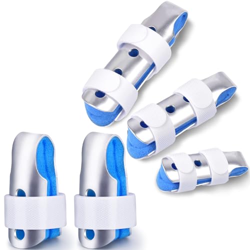 Finger Splint, 5PCS Finger Support Brace Finger Stabilizer for Broken Fingers Straightening Arthritis Knuckle Immobilization, Small