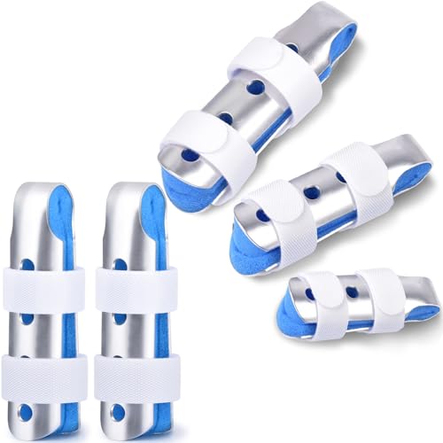 Finger Splint, 5PCS Finger Support Brace Finger Stabilizer for Broken Fingers Straightening Arthritis Knuckle Immobilization,Blue
