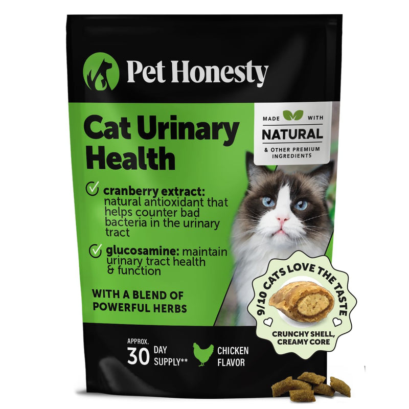 Cat Urinary Tract Health Dual Texture Chews - Promotes Healthy Digestion & Normal Bladder Function with Cranberry, Antioxidants, & Probiotics - Kidney + Bladder Support Supplement (30 Day Supply) Chicken 30 Day Supply - PawsPlanet Australia