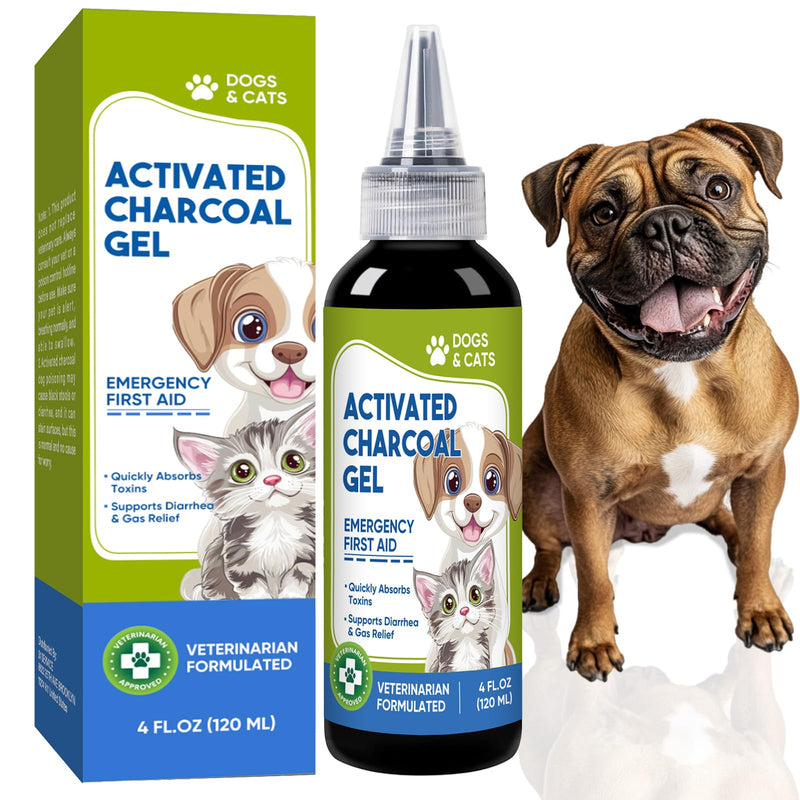 Activated Charcoal for Dogs, Activated Charcoal Gel Odor Absorber, Dog First Aid Essential, Supports Detox, Diarrhea and Gas Relief, Non-GMO, 120ml - BeesActive Australia
