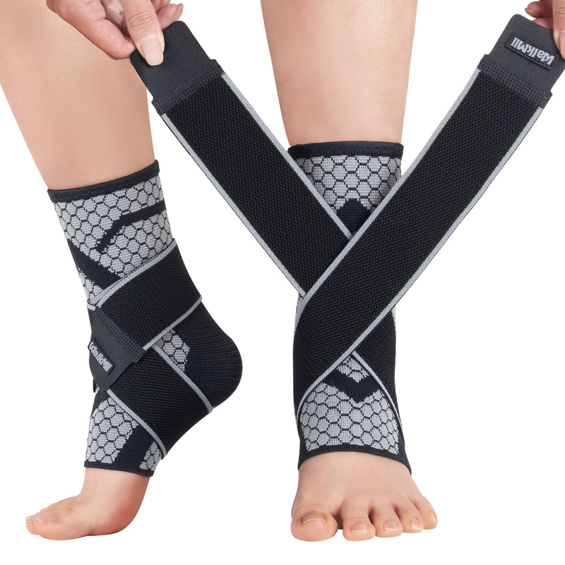 Ankle Compression Sleeves (1 Pair)-Ankle Brace for Achilles Tendonitis, Sprain, Pain Relief, Plantar Fasciitis Ankle Support Socks with Adjustable Strap for Women & Men-S Small