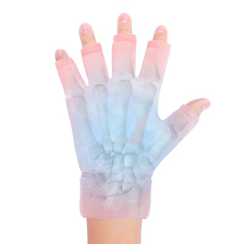 JFHNMLW Finger Arthritis Compression Hand Ice Pack Gloves for Pain Relief, Adjustable Pink Wrist Ice Pack for Hot Cold Therapies, Reusable Gel Finger Ice Gloves Sleeve for Tendinitis, Carpal Tunnel