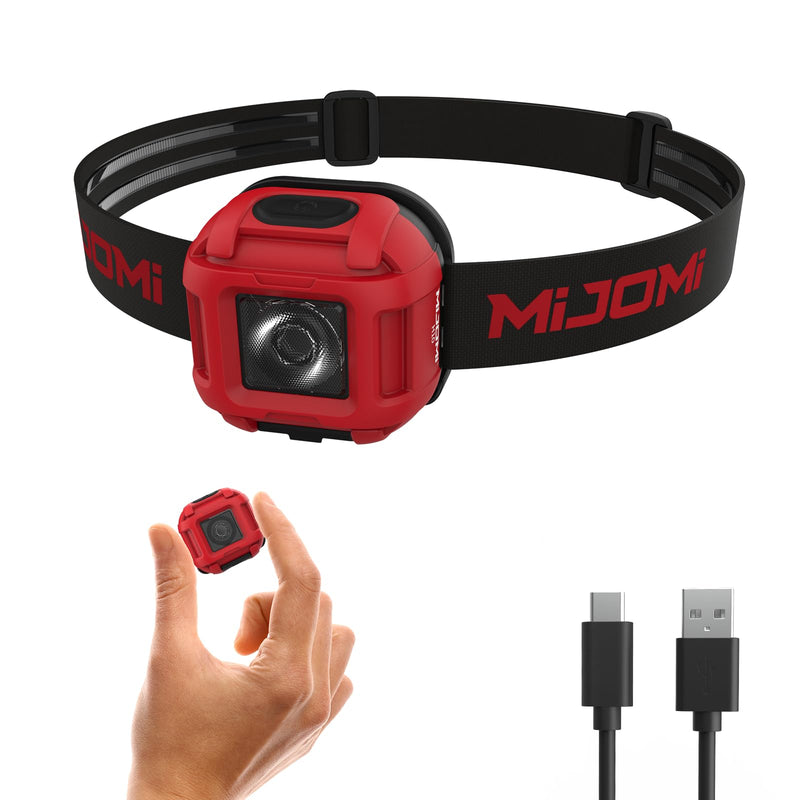 Mini Rechargeable Headlamp, 320 Lumen, IPX4 Waterproof, 3 Modes with Adjustable Headstrap for Running Hiking Cycling Repairing Work