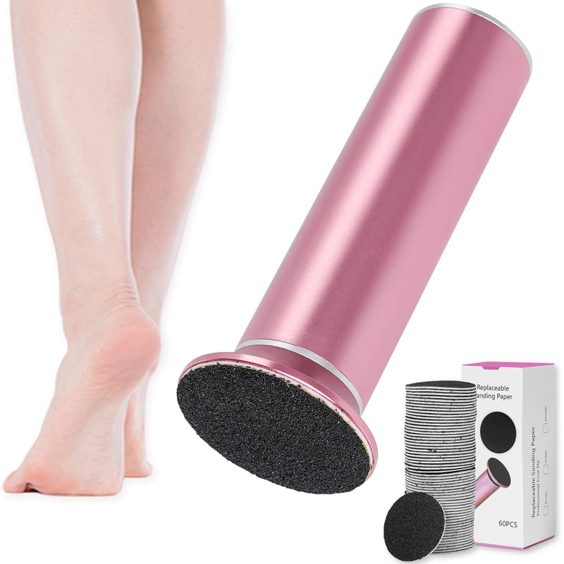 Dermawave Electric Foot File Callus Remover for Feet, Professional Electric Foot Sander Filer Grinder with 60 Sandpaper Discs for Men & Women, Pedicure Tool for Corn Dead Skin Cracked Heel Pink - BeesActive Australia