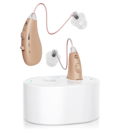 Hearing Aids, Hearing Aids for Seniors Severe hearing Loss, Small In Ear Rechargeable Hearing Aids with Long Lasting Battery, Clear Sound, Comfortable Fit, Nearly Invisible Hearing Amplifiers
