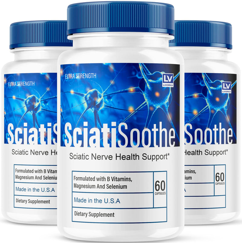 (3 Pack) Sciatisoothe Capsules - Official Sciatisoothe Supplement for Sciatica Support Formula, All Natural Sciati Soothe Vitamins for Overall Health & Wellness Reviews, 180 Capsules for 3 Months