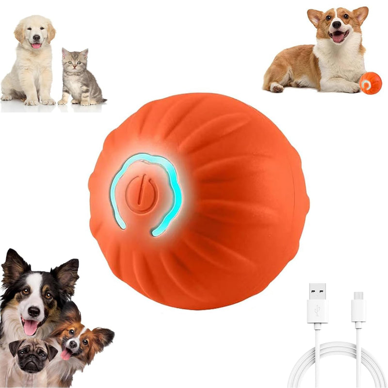 Shaky Ball Toy for Dogs,Vibrating Dog Ball,Shaky Ball Dog Toy,Automatic Moving Dog Toy Ball,Vibrating Ball for Dogs for Small, Medium, Large Dogs (Orange) Orange - BeesActive Australia