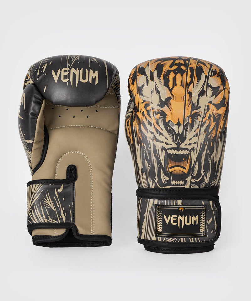 Venum Tiger Boxing Gloves Black/Neon Orange 10 oz - BeesActive Australia