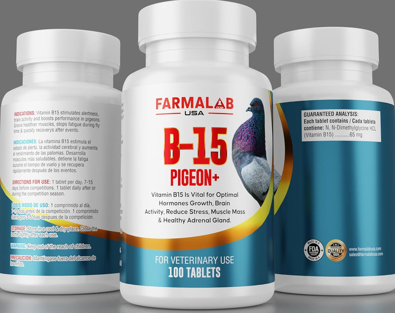 Farmalab Vitamin B15 100 Tablets PALOMAS Pigeons - BeesActive Australia