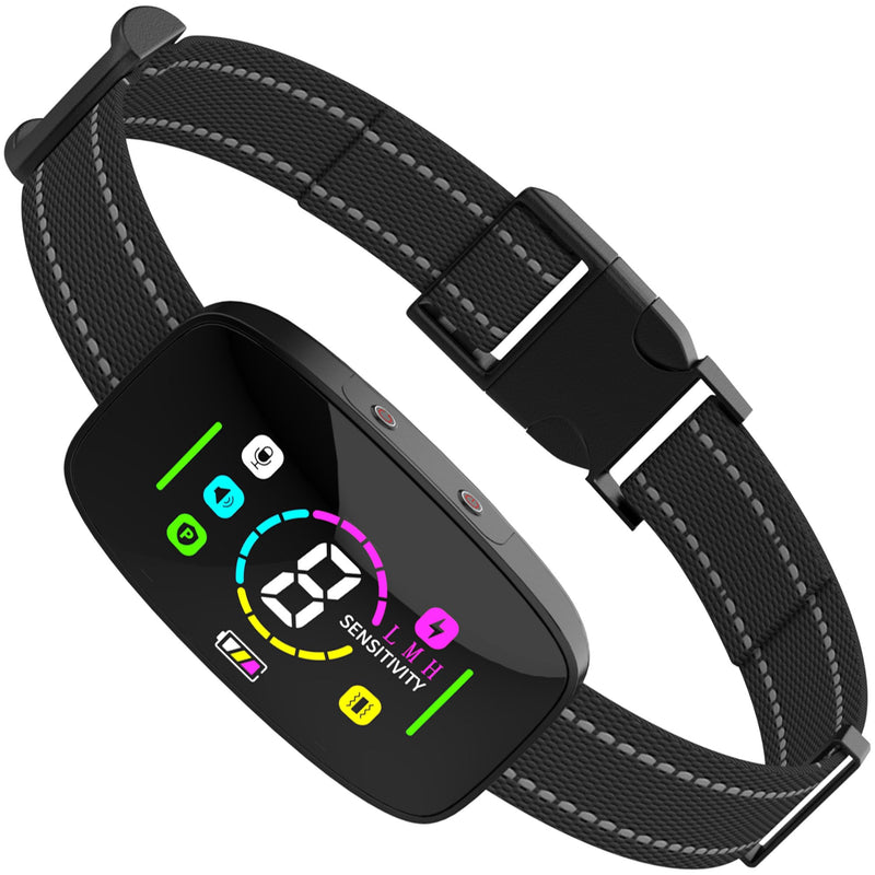 Barking Collar, 2025 New Model Barking Collar, Rechargeable Anti-Barking Training Smart Collar, Bell Vibration and Electric Shock Collar, with 8 Adjustable Sensitivity Levels Metallic Gray - BeesActive Australia