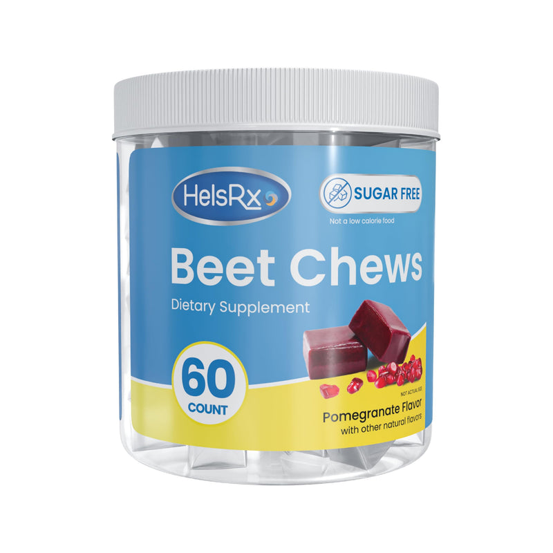 Beet Chews Dietary Supplement - Heart Healthy Chews - Blood Pressure Support and Energy - Sugar Free (60 Count)