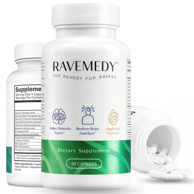 Rave Essentials Vitamins for Recovery - Music Festival Supplement