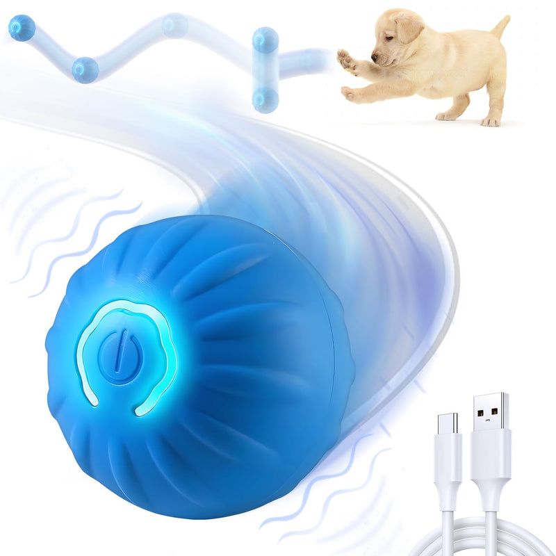 Shaky Ball Toy for Dogs, Shaking Dog Ball, Interactive Dog Ball, Vibrating Ball for Dogs, Automatic Moving Dog Toy Ball for Small Medium Large Dogs, USB Rechargeable (Blue) Blue - BeesActive Australia