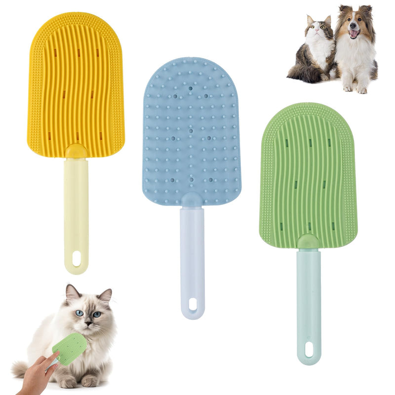 3pcs Cat Tongue Combs, Double Sided Cat Grooming Tongue Brush with Comfort Grip Handle Cat Tongue Licking Hair Comb Pets Shedding Brush for Grooming Hairballs & Keeping Clean - BeesActive Australia