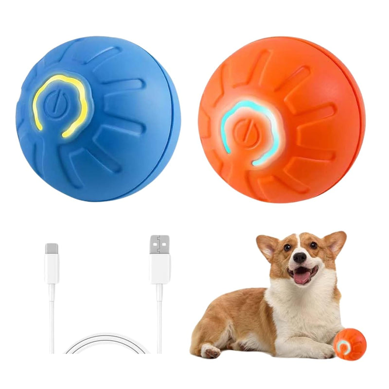 2PCS Shaky Ball for Dogs, Shaky Ball Toy for Dogs, Vibrating Dog Ball, Vibrating Ball for Dogs, Shaky Ball Moving Dog Toy, Automatic Moving Dog Toy Ball, Suitable for All Dogs (Orange+Blue) Mix - BeesActive Australia