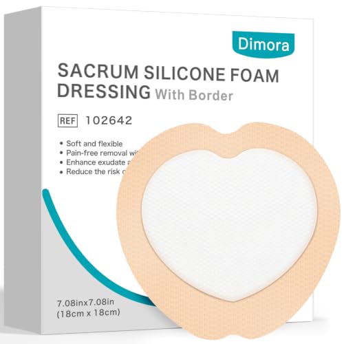 Dimora Sacrum Silicone Foam Dressing Bedsore Bandages 7"x7" (20 PCS) 7" x 7" (20 PCS)