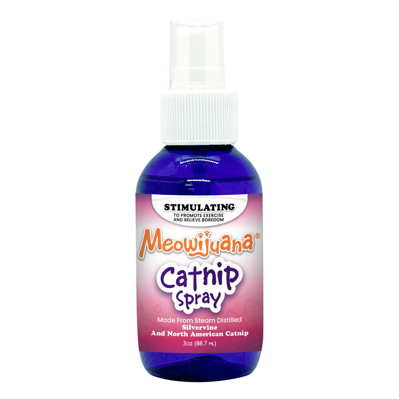 Meowijuana Catnip & Silvervine Spray - 3 oz | High Potency Formula | Natural Formula for Pet Owners & Multi-Cat Households | Enhance Playtime & Relaxation | Perfect for New Cat Owners Catnip Spray with Silvervine