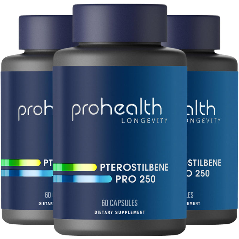 Pterostilbene Supplement (250mg, 60 Capsules) | Clinically Proven, Third-Party Tested Antioxidant for Heart & Brain Health | Activates Longevity Genes (3 Pack) 60 Count (Pack of 3)