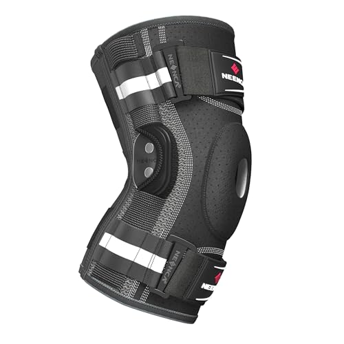 NEENCA Professional Knee Brace, Hinged Knee Support for Women & Men Relief Black-Single X-Large