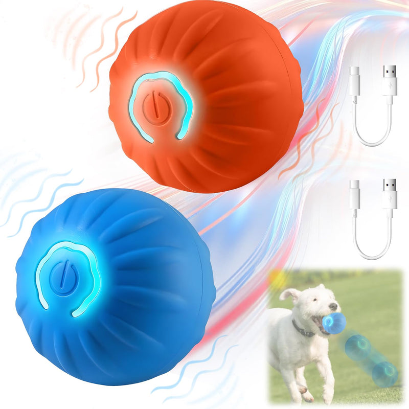 2025 New Shaky Ball Toy for Dogs, Vibrating Dog Ball,Shaking Dog Ball, Interactive Dog Ball,USB Rechargeable Automatic Moving Dog Toy Ball,for Small Medium Large Dogs(2PCS-A) (B) B - BeesActive Australia