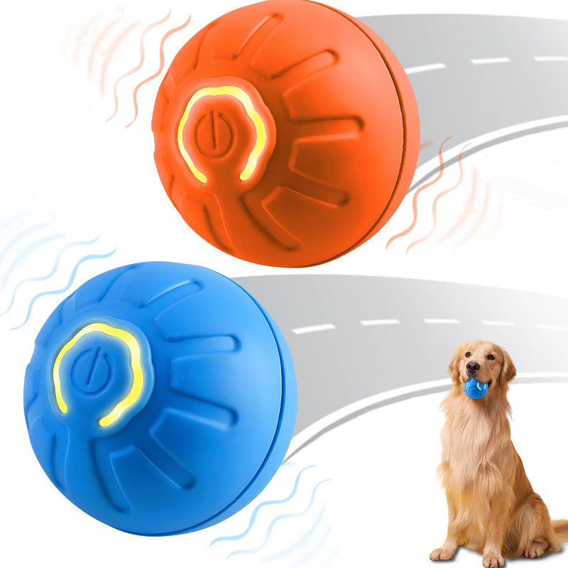 2 Pcs Shaky Ball Toy for Dogs,2025 New Shaky Dog Ball,Upgrad Interactive Dog Ball Automatic Moving Dog Toy Ball,USB Rechargeable Vibrating Dog Ball Remote Control Pet Ball for All Dogs(Orange+Blue) - BeesActive Australia
