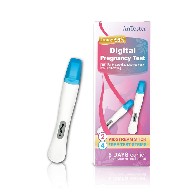 2X Early Digital Pregnancy Test Kit + 4X hcg Test Strips 10mIU/mL,at-Home Pregnancy Test Kit for Women with Easy-to-Read Results - BeesActive Australia